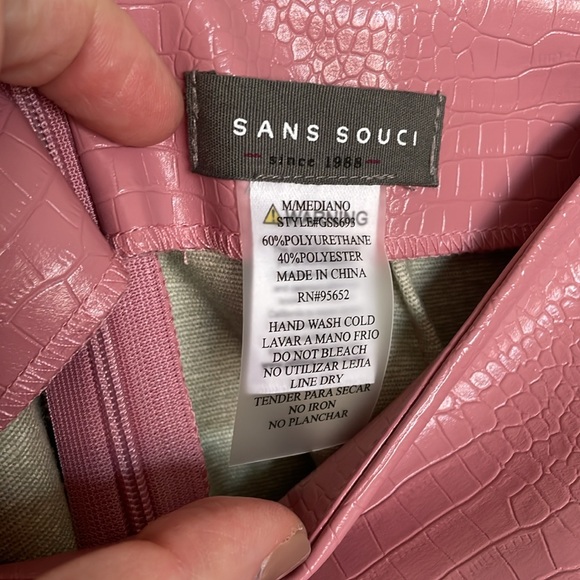 NWOT Pink Faux Leather Mini Skirt - Picture 8 of 10